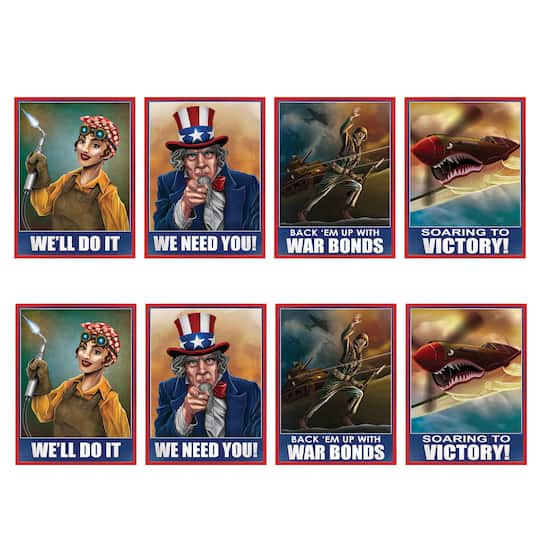 Beistle 15.25" World War II Poster Cutouts, 8ct.